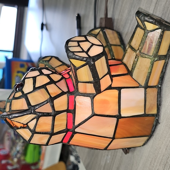 Vintage Tiffany Style Teddy Bear Lamp - Picture 3 of 7